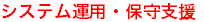 システム運用・保守支援